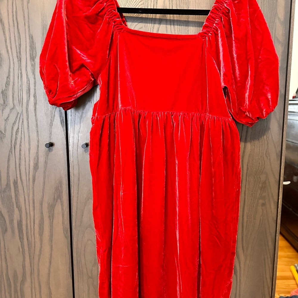 JCrew Girls Suze 14 Red Velvet Dress